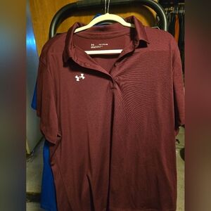 3X Under Armour Polo Shirt Maroon
